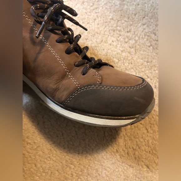 Rieker Men's Genuine Leather Lace Up Loafer Chestnut Size 13 (46) - Picture 10 of 11